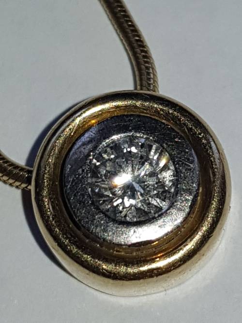 STUNNING 18KT ROPE CHAIN WITH DIAMOND PENDANT